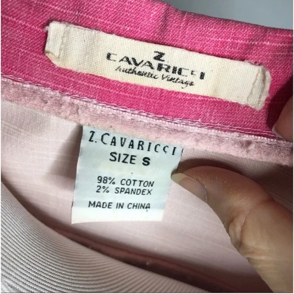 Z. Cavaricci Pink Distressed Denim Blazer Jacket Size Small - Picture 5 of 6
